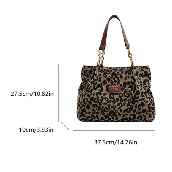 Leopard Print Tote Bag with Zipper NWOT - Picture 7 of 7